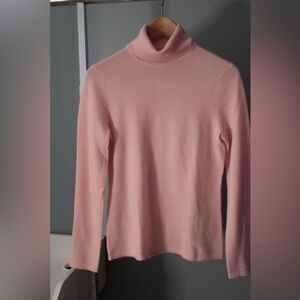 Lord & Taylor Soft Pink Cashmere Turtleneck Sweater